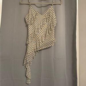 NWOT polka dot asymmetrical top